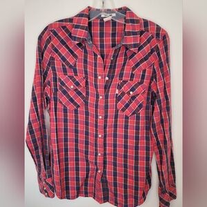 Levis Plaid Shirt, women's western, cowboy, rodeo, pearl snap buttons